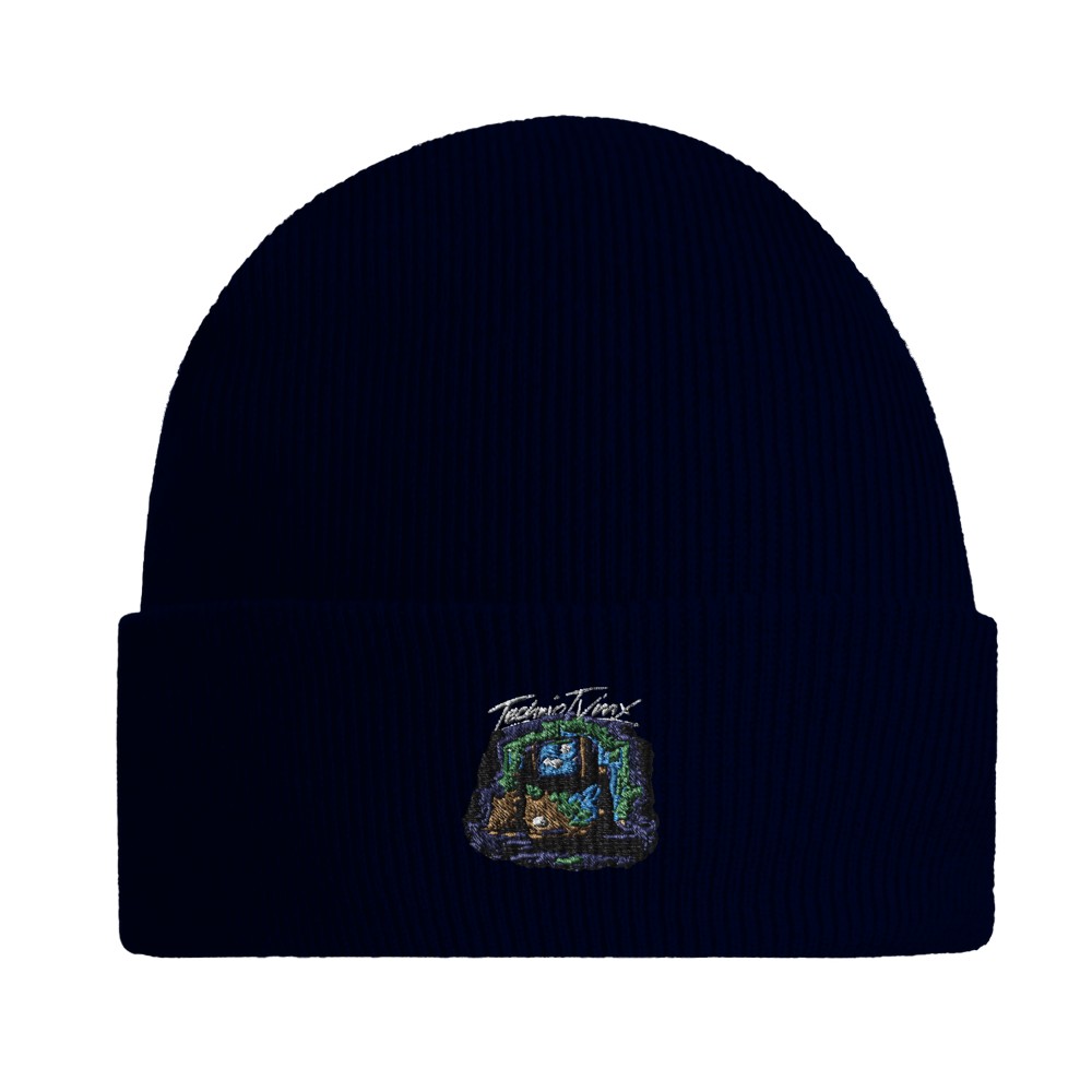 TechnoTVmx #001 - Umgeschlagene Beanie - Beechfield B45 Oxford-Marine